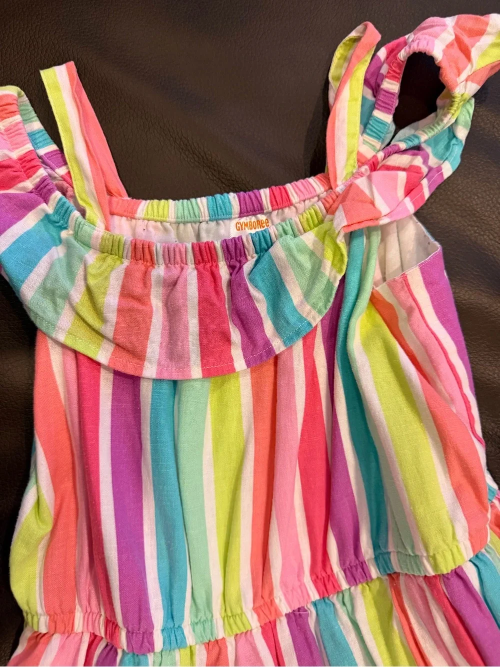 Gymboree Rainbow Stripe Ruffle Sundress - Pink Multi